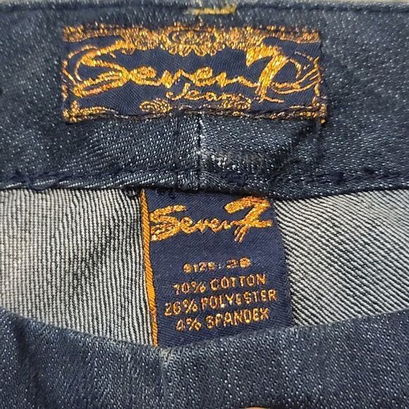 Seven7 Low Rise Embellished Dark Wash Bootcut Jeans Size 28 - Picture 8 of 9